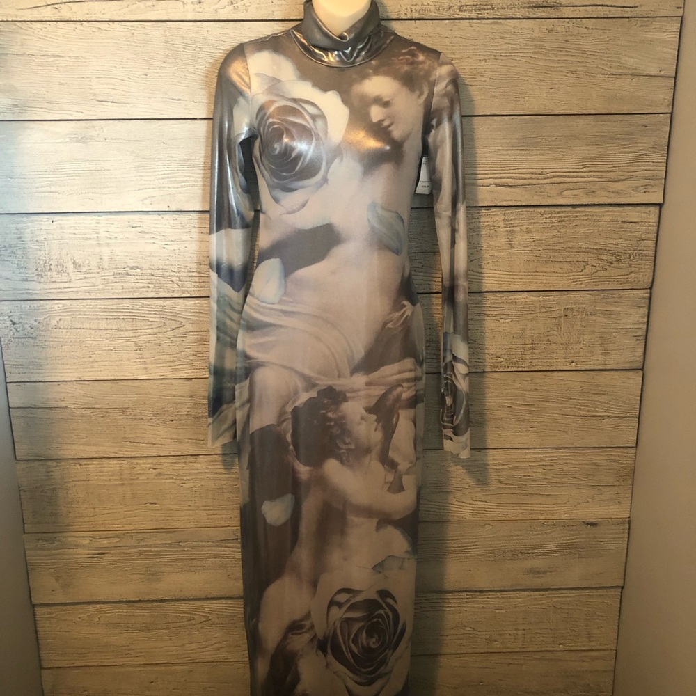 AFRM Simons Artistic Print Long Sleeve Dress Size Small NWT